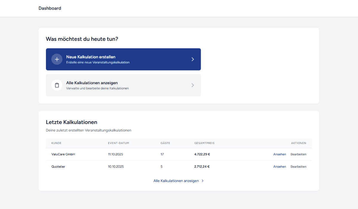Eventimate Dashboard Screenshot